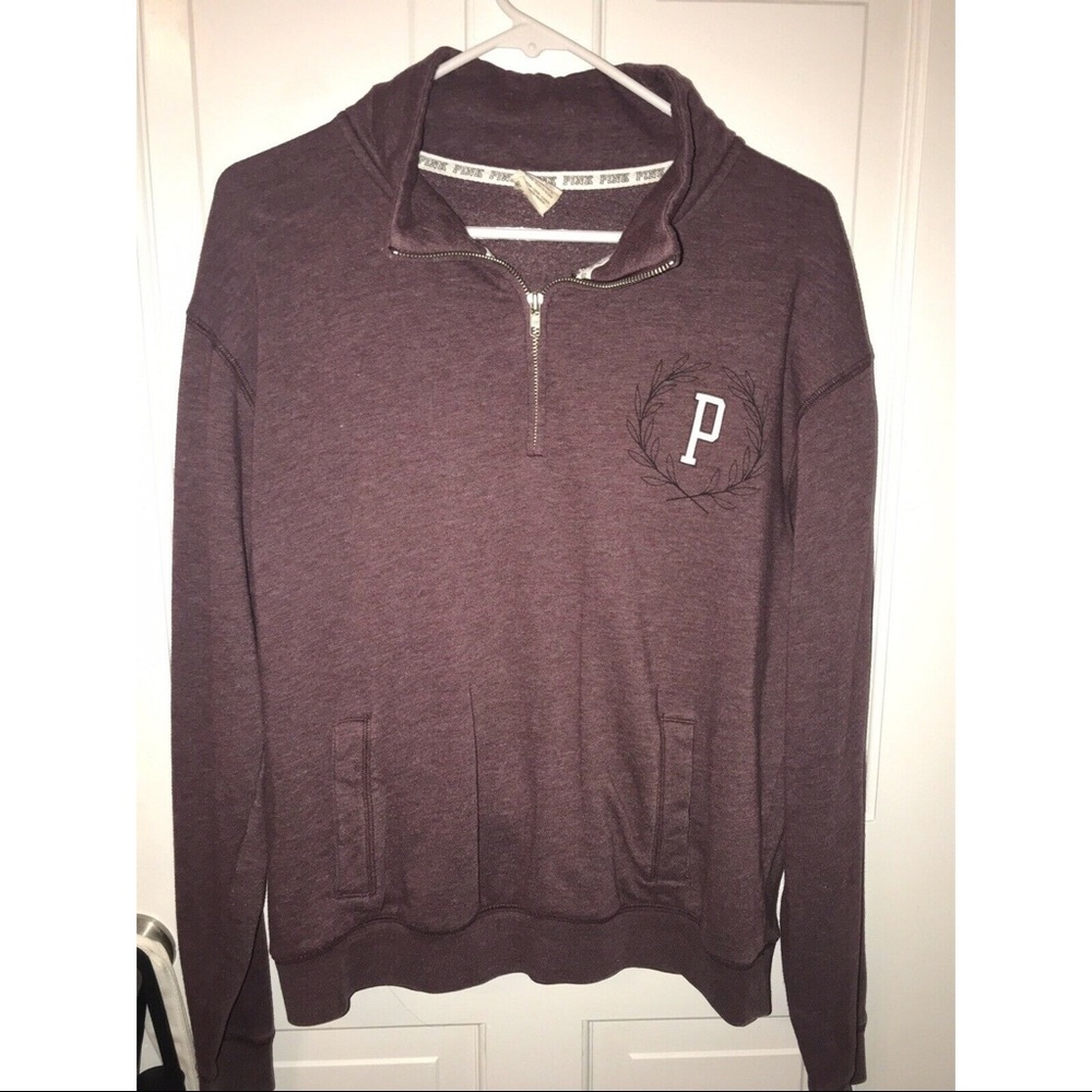 PINK 1/4 Zip Victoria Secret Sweatshirt w/ Pockets